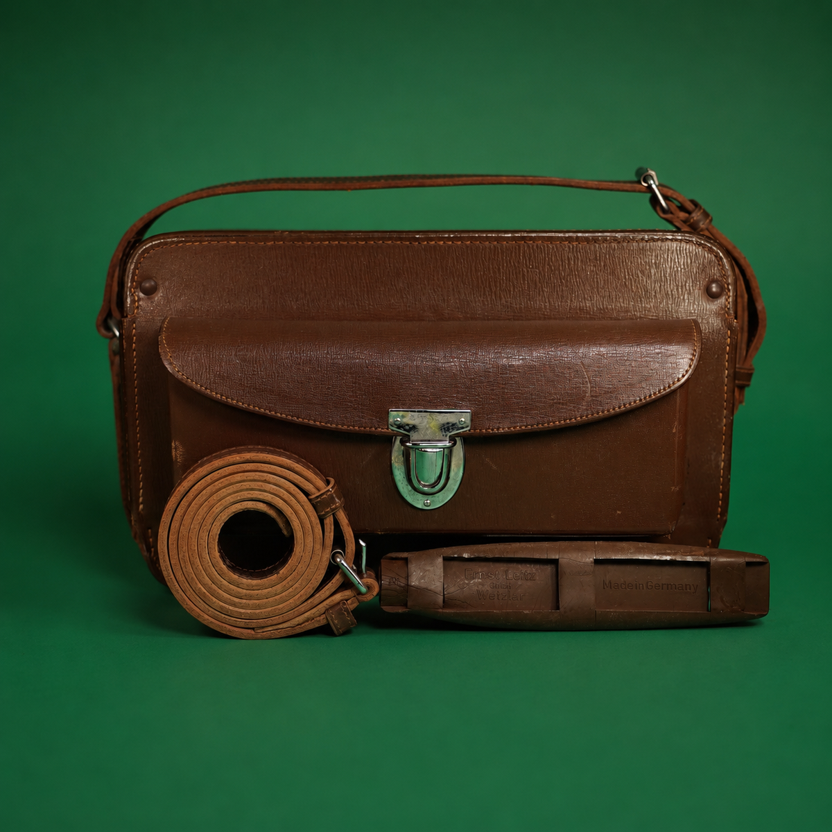 Vintage Leitz Wetzlar Leica leather combination case